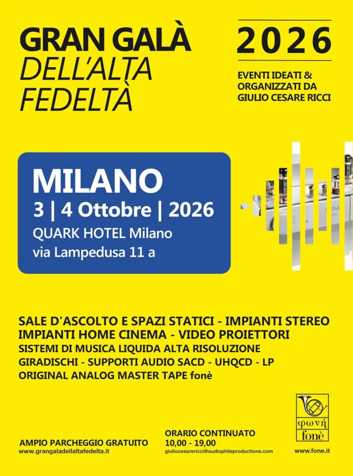 Gran Galà dell'Alta Fedeltà 2026 event poster, Milan, 3–4 October 2026